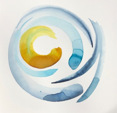 Peinture intitulée "Zen Watercolor" par Artfarm, Œuvre d'art originale, Aquarelle