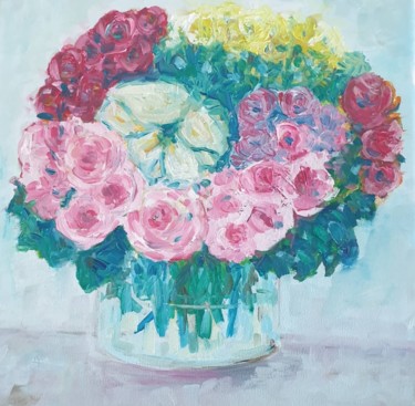 Painting titled "Love blossoms" by Fatima Yg, Original Artwork, Oil