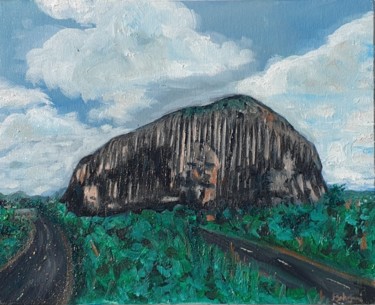 Painting titled "Zuma rock" by Fatima Yg, Original Artwork, Oil