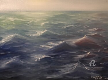 Peinture intitulée "Calming Waves" par Daciana, Œuvre d'art originale, Huile