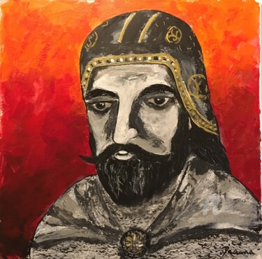 Painting titled "Rubobostes, Dacian…" by Daciana, Original Artwork, Acrylic Mounted on Wood Stretcher frame