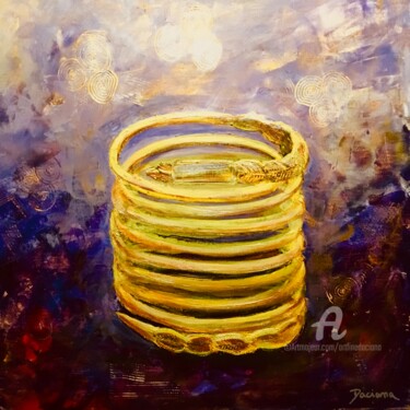 Schilderij getiteld "“Dacian gold bracel…" door Daciana, Origineel Kunstwerk, Acryl