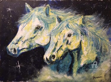 Painting titled "Raised from stardust" by Daciana, Original Artwork, Acrylic