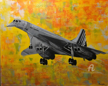 Peinture intitulée "le concorde" par Daciana, Œuvre d'art originale, Acrylique