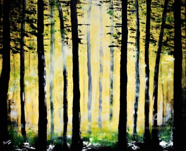 Painting titled "The first light of…" by Daciana, Original Artwork, Acrylic