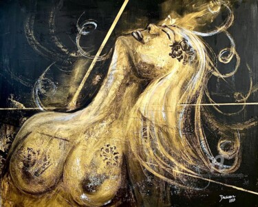 Painting titled "Breath you in" by Daciana, Original Artwork, Acrylic Mounted on Wood Stretcher frame