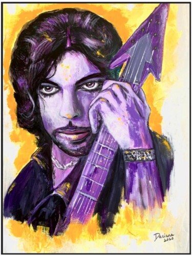 Painting titled "Purple Prince" by Daciana, Original Artwork, Acrylic Mounted on Wood Stretcher frame