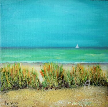 Schilderij getiteld "Parmi les dunes" door Daciana, Origineel Kunstwerk, Acryl