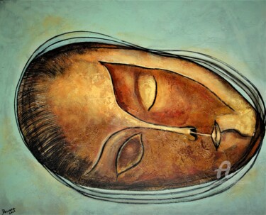 Painting titled "Half asleep" by Daciana, Original Artwork, Acrylic