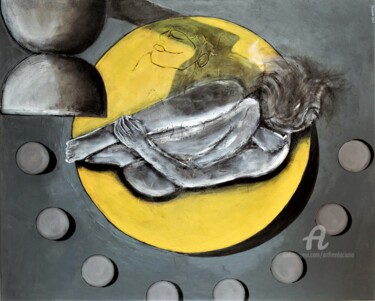 Картина под названием "Existential crises" - Daciana, Подлинное произведение искусства, Акрил Установлен на Деревянная рама…