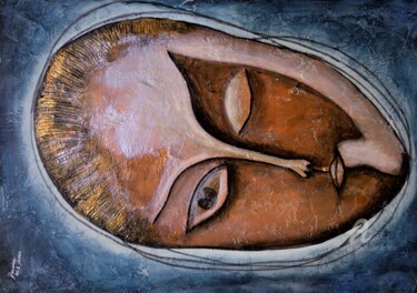 Pintura titulada "Half asleep , origi…" por Daciana, Obra de arte original, Acrílico