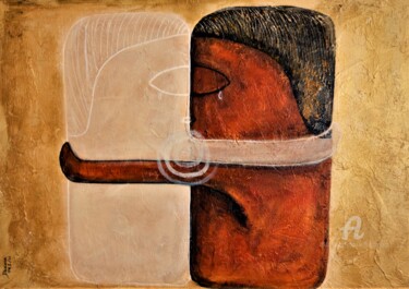Peinture intitulée "For a kiss needs tw…" par Daciana, Œuvre d'art originale, Acrylique