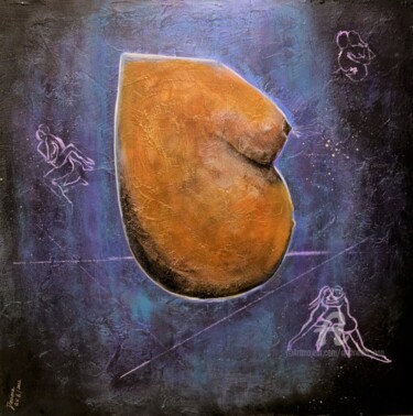 Peinture intitulée "Interdimentional co…" par Daciana, Œuvre d'art originale, Acrylique