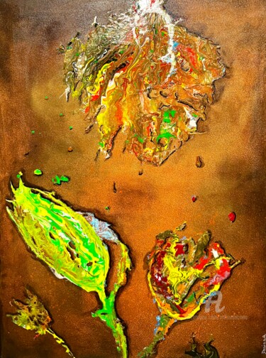 Schilderij getiteld "Green tulip" door Daciana, Origineel Kunstwerk, Acryl Gemonteerd op artwork_cat.