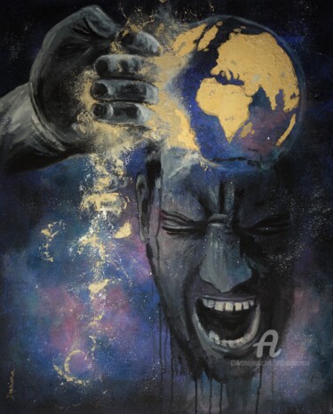 Peinture intitulée "The anger of Univer…" par Daciana, Œuvre d'art originale, Acrylique Monté sur Châssis en bois