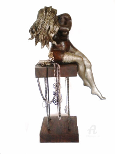 Sculpture titled "La croqueuse de bij…" by Sylviane Bernardini, Original Artwork, Clay