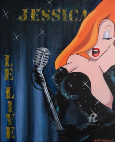 Pintura intitulada "Jessica - Le Live" por Sylviane Bernardini, Obras de arte originais, Acrílico Montado em Armação em made…