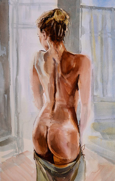 Painting titled "akt6.jpg" by Artfromberlin, Original Artwork, Watercolor
