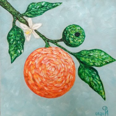 Картина под названием "Судьба апельсина" - Ирина Фурасьева, Подлинное произведение искусства, Масло