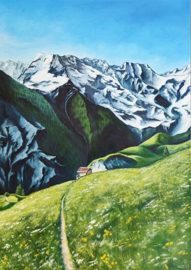 绘画 标题为“Chale haut Valais” 由Ирина Фурасьева, 原创艺术品, 油 安装在木质担架架上