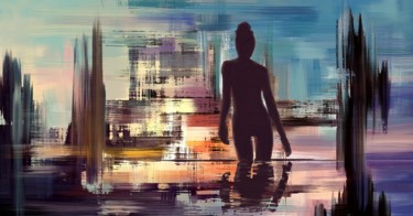 Картина под названием "Silhouette of woman…" - Artgalini, Подлинное произведение искусства, Масло
