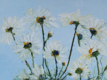 Painting titled "Camomile" by Alla Preobrazhenska-Ronikier, Original Art, Oil Mounted on Stretcher frame