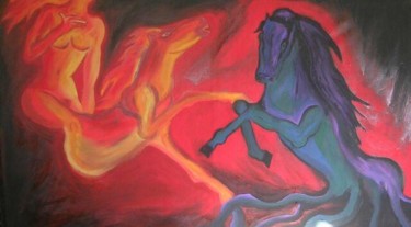 Peinture intitulée "la hija del caballo" par Gée, Œuvre d'art originale