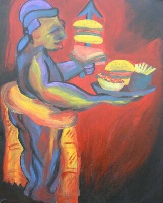 Peinture intitulée "la nueva alimentaci…" par Gée, Œuvre d'art originale
