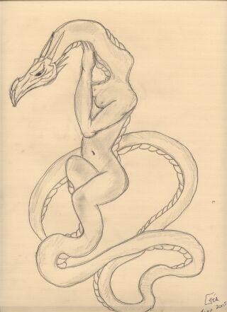 Drawing titled "el serpiente" by Gée, Original Artwork, Other
