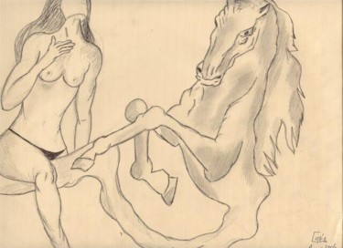 Drawing titled "el hija del caballo" by Gée, Original Artwork, Other