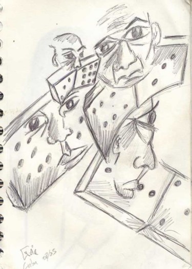 Drawing titled "Dominos" by Gée, Original Artwork, Other