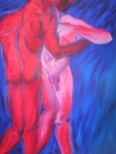 Peinture intitulée "Adam et Yves" par Gée, Œuvre d'art originale