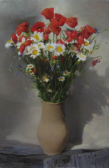 Malerei mit dem Titel "Українська вишиванка" von Gelena Pavlenko, Original-Kunstwerk, Öl