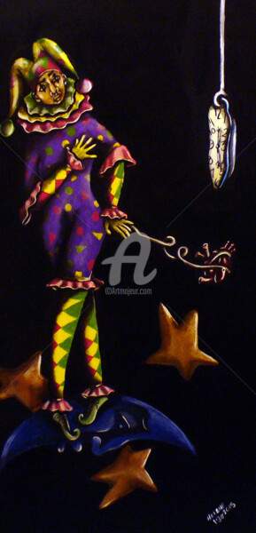 Lies that the Moon Told to the Fool Painting titled "Lies that the Moon…" by Helene, Original Artwork, Acrylic