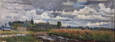 Painting titled "Северные облака. Ро…" by Anastasiia Goreva, Original Artwork, Oil