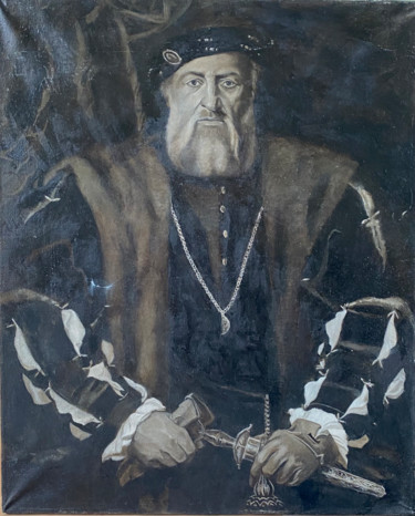 Интерпретация портрета Гольбейна ( Шарль де Солье). Гризайль Peinture intitulée "Интерпретация портр…" par Анастасия Горева, Œuvre d'art originale, Huile