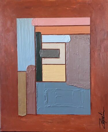 Painting titled "Industriality 2/2" by Eduardo Zapata, Original Artwork, Acrylic Mounted on Wood Stretcher frame