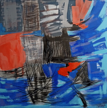 Картина под названием "Blue sunset" - Arthur Avalyan, Подлинное произведение искусства, Масло Установлен на Деревянная рама…