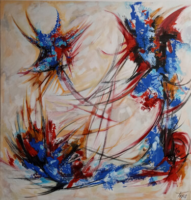 Painting titled "Emotions-2" by Arthur Avalyan, Original Artwork, Oil Mounted on Wood Stretcher frame
