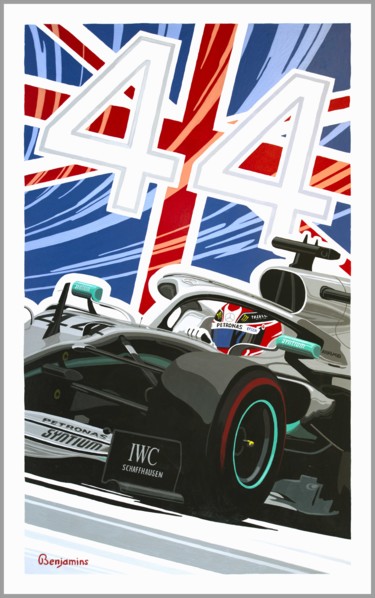 Pintura titulada "LEWIS HAMILTON" por Arthur Benjamins, Obra de arte original, Acrílico