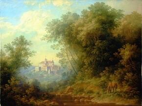 Peinture intitulée "Landscape with  old…" par Arthur Braginsky, Œuvre d'art originale, Huile