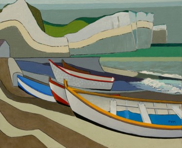 Peinture intitulée "Havre en pays Cauch…" par Yves Marie Puybertier, Œuvre d'art originale, Huile