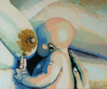 Peinture intitulée "Le parfum maternel" par Yves Marie Puybertier, Œuvre d'art originale, Huile