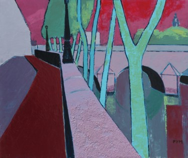 Peinture intitulée "Quai D'Anjou" par Yves Marie Puybertier, Œuvre d'art originale, Acrylique