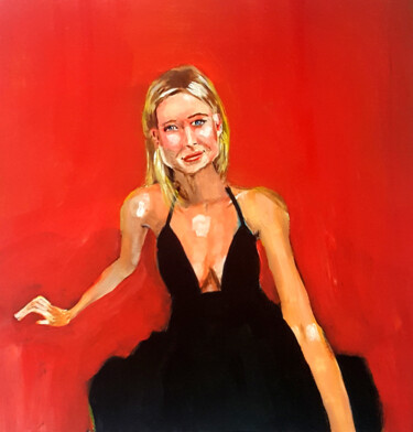 Peinture intitulée "Jeune fille sur fon…" par Arthur Loeuil, Œuvre d'art originale, Acrylique