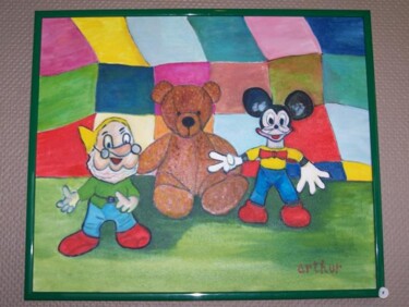 Schilderij getiteld "Kinderspeelgoed" door Arthur Reijnders, Origineel Kunstwerk, Olie
