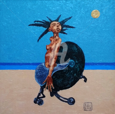 Painting titled ""Mermaid-Snail"" by Arthuris, Original Artwork, Oil