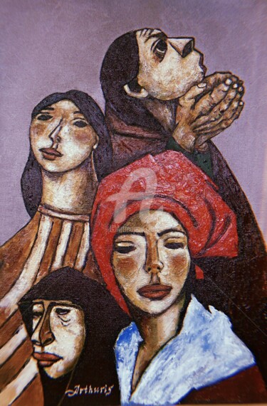 Schilderij getiteld ""Ladies"" door Arthuris, Origineel Kunstwerk, Olie