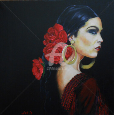 Painting titled ""Isabella. Flamenco…" by Arthuris, Original Artwork, Oil