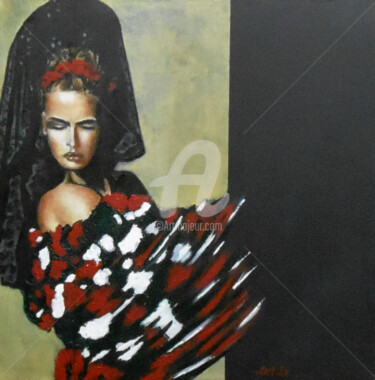 Pittura intitolato ""Spanish dance"" da Arthuris, Opera d'arte originale, Olio